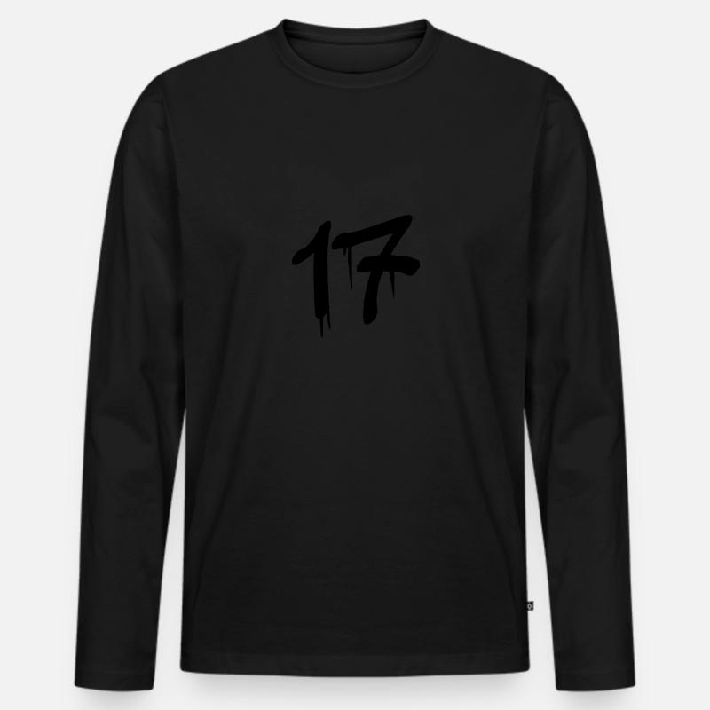 17 - Männer Premium Bio Langarmshirt - Schwarz
