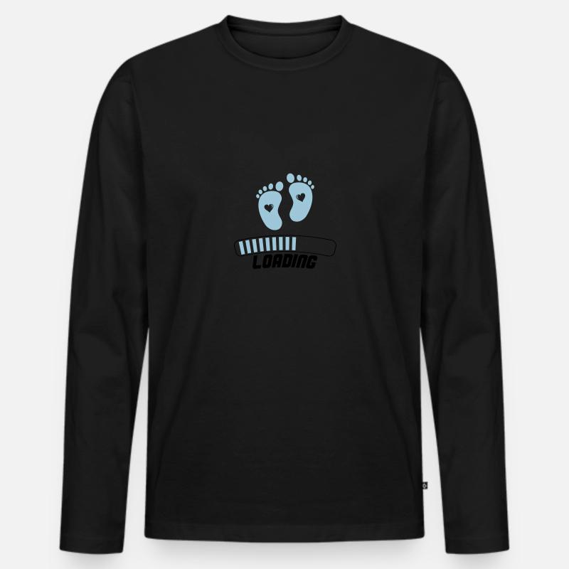 baby loading 002 - Männer Premium Bio Langarmshirt - Schwarz