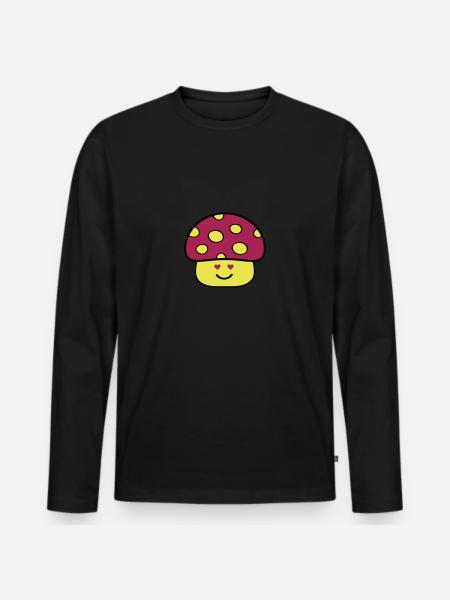 mushroom love - Men's Premium Organic Long Sleeve Shirt - black