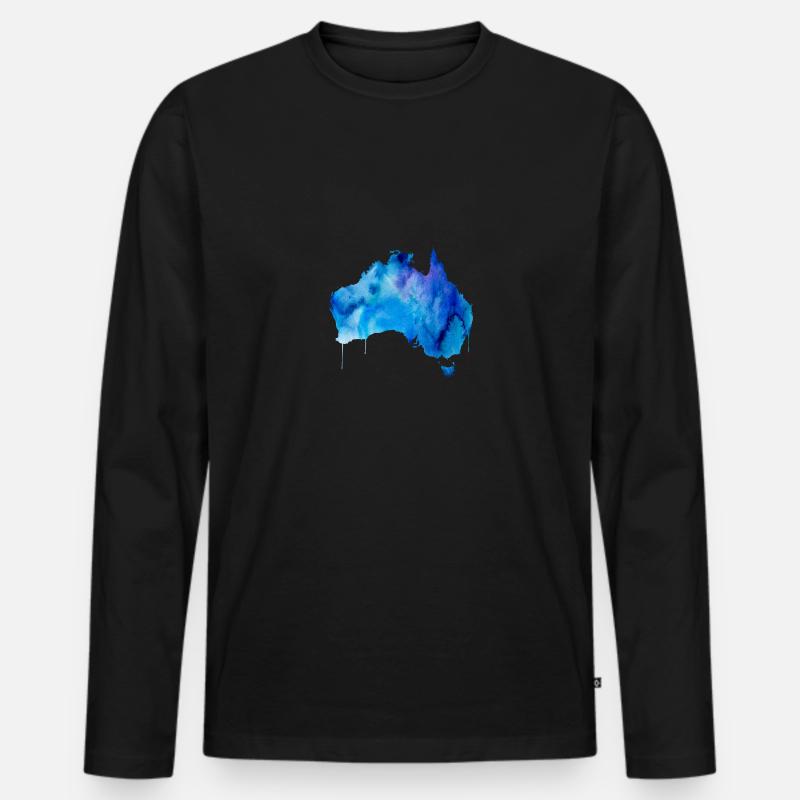 Australien - Männer Premium Bio Langarmshirt - Schwarz