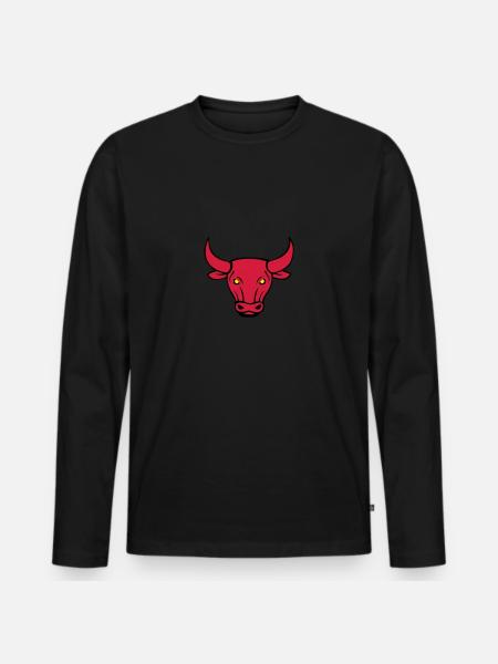 bull 02 - Men's Premium Organic Long Sleeve Shirt - black