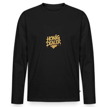 Lustiger Imker Spruch Honig Dealer - Männer Premium Bio Langarmshirt - Schwarz - Vorne - Nico (187cm)