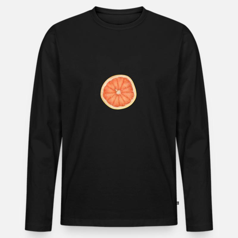 Grapefruit - Männer Premium Bio Langarmshirt - Schwarz