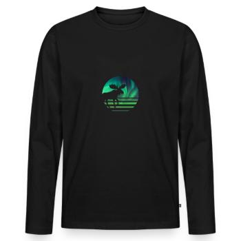 Moose - Men's Premium Organic Long Sleeve Shirt - black - Front - Nico (187cm)