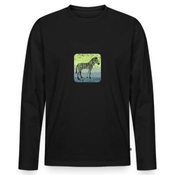 Zebra - Männer Premium Bio Langarmshirt - Schwarz - Vorne - Nico (187cm)