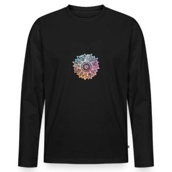 Sonnenblume - Männer Premium Bio Langarmshirt - Schwarz - Vorne - Nico (187cm)
