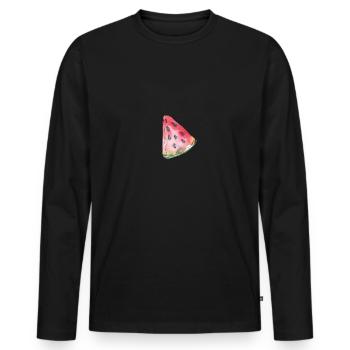 Watermelon - Men's Premium Organic Long Sleeve Shirt - black - Front - Nico (187cm)