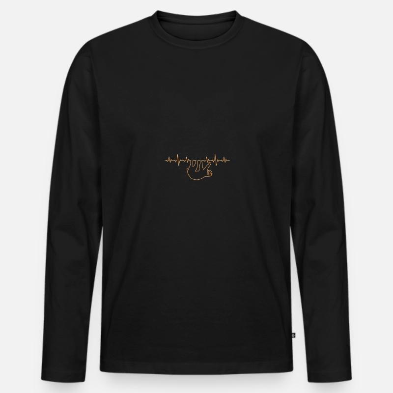 Faultier - Männer Premium Bio Langarmshirt - Schwarz