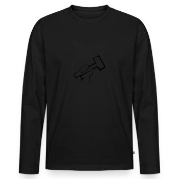 coup de marteau - T-shirt manches longues Premium bio Homme - noir - Devant - Nico (187cm)