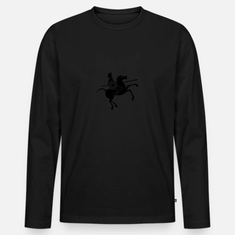 sparta reiter - Männer Premium Bio Langarmshirt - Schwarz