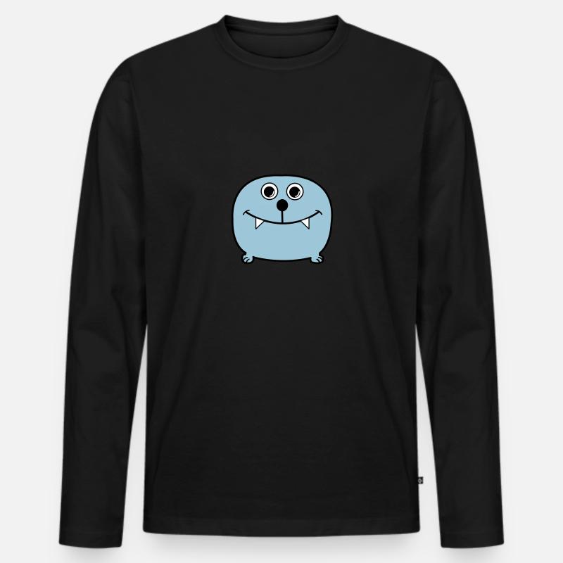 monster - Männer Premium Bio Langarmshirt - Schwarz