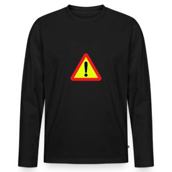 Attention - T-shirt manches longues Premium bio Homme - noir - Devant - Nico (187cm)