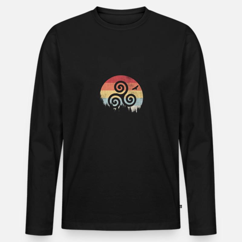 Triskele - Männer Premium Bio Langarmshirt - Schwarz