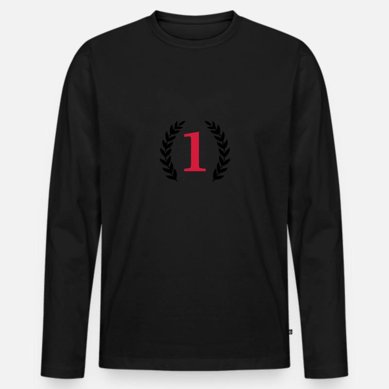 1 - Männer Premium Bio Langarmshirt - Schwarz