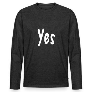 Yes - Men's Premium Organic Long Sleeve Shirt - heather anthracite - Front - Nico (187cm)