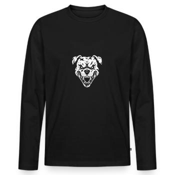 Chien en colère - T-shirt manches longues Premium bio Homme - noir - Devant - Nico (187cm)