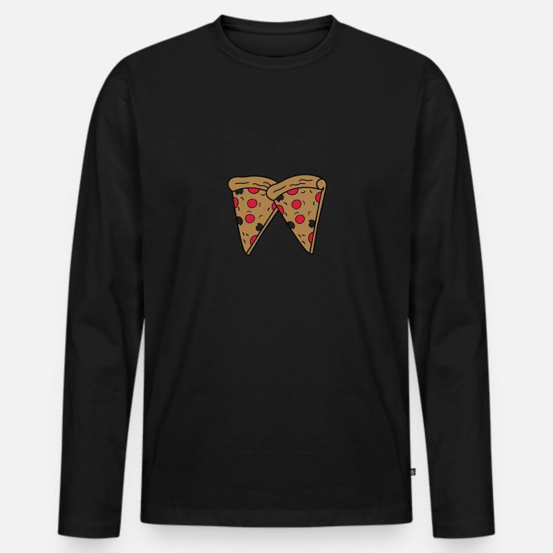 pizza 2 - Männer Premium Bio Langarmshirt - Schwarz