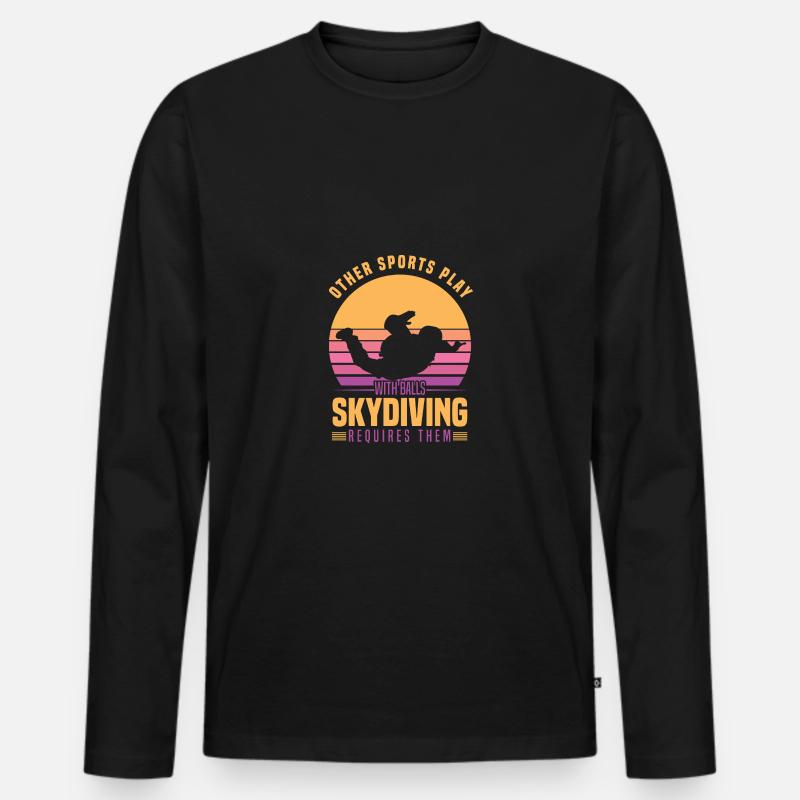 Skydiver - Männer Premium Bio Langarmshirt - Schwarz