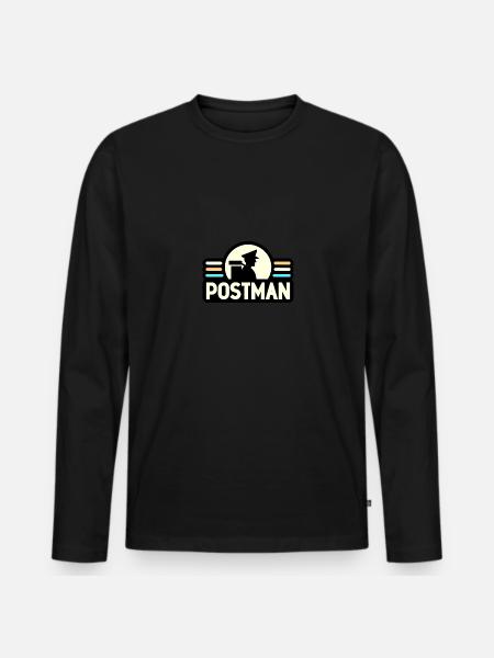 Postbote - Männer Premium Bio Langarmshirt - Schwarz