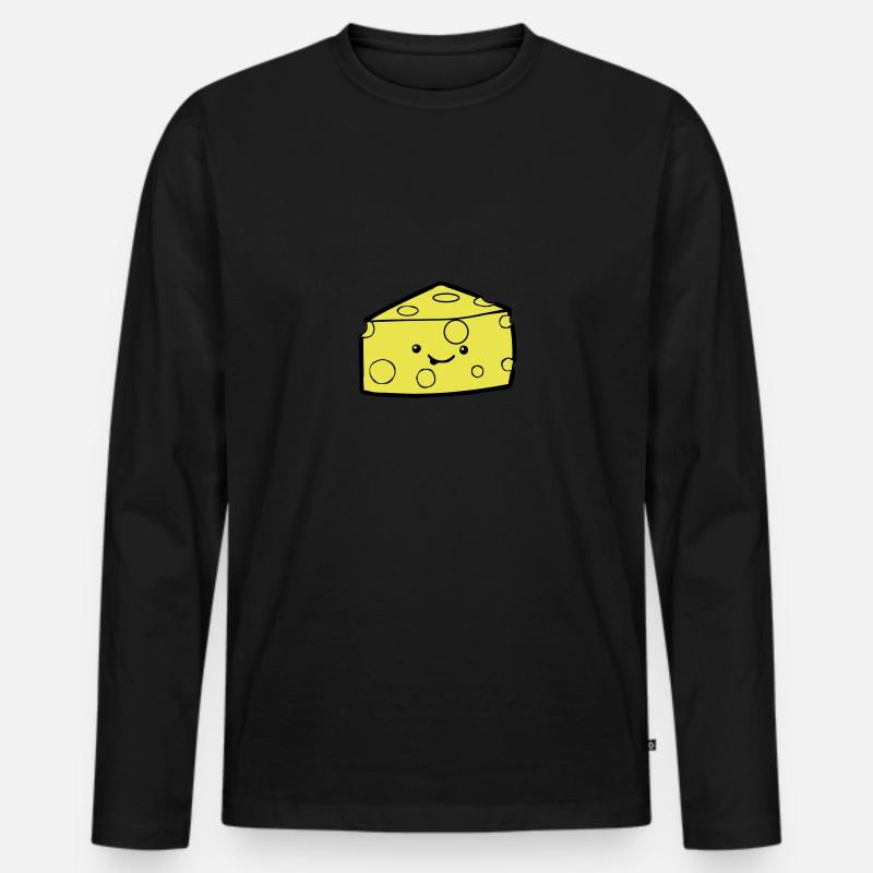 cheese - Männer Premium Bio Langarmshirt - Schwarz
