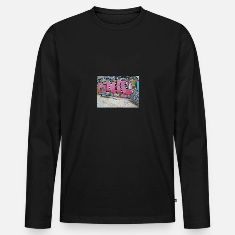 rosa Panther - Männer Premium Bio Langarmshirt - Schwarz