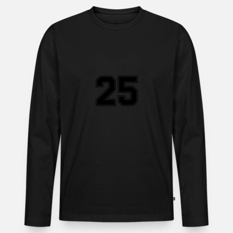 25 - Männer Premium Bio Langarmshirt - Schwarz
