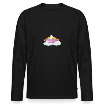 Alternative Rock Regenbogen Einhorn - Männer Premium Bio Langarmshirt - Schwarz - Vorne - Nico (187cm)