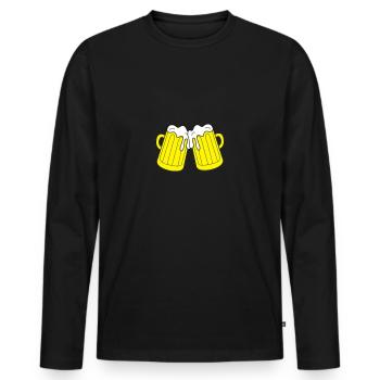 beer glasses - Men's Premium Organic Long Sleeve Shirt - black - Front - Nico (187cm)