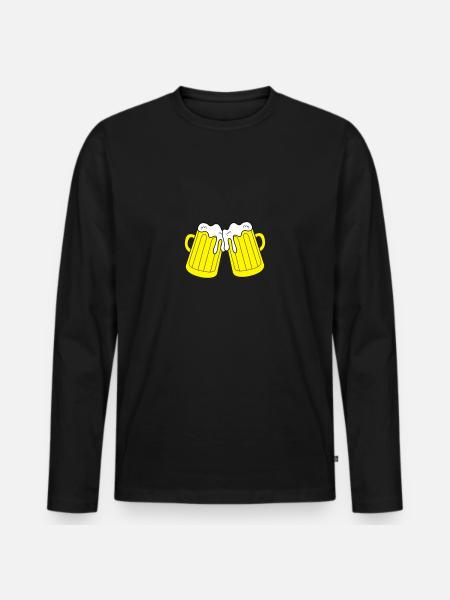 beer glasses - Men's Premium Organic Long Sleeve Shirt - black