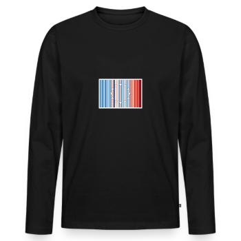 Europa Warming Stripes - Men's Premium Organic Long Sleeve Shirt - black - Front - Nico (187cm)