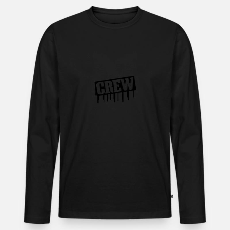 crew - Männer Premium Bio Langarmshirt - Schwarz