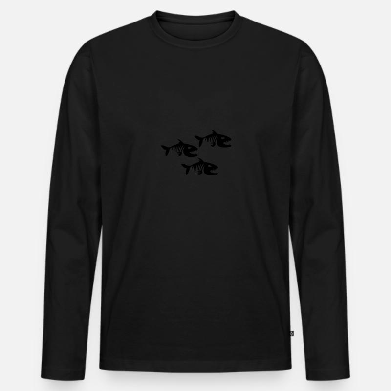 killer piranhas - Männer Premium Bio Langarmshirt - Schwarz