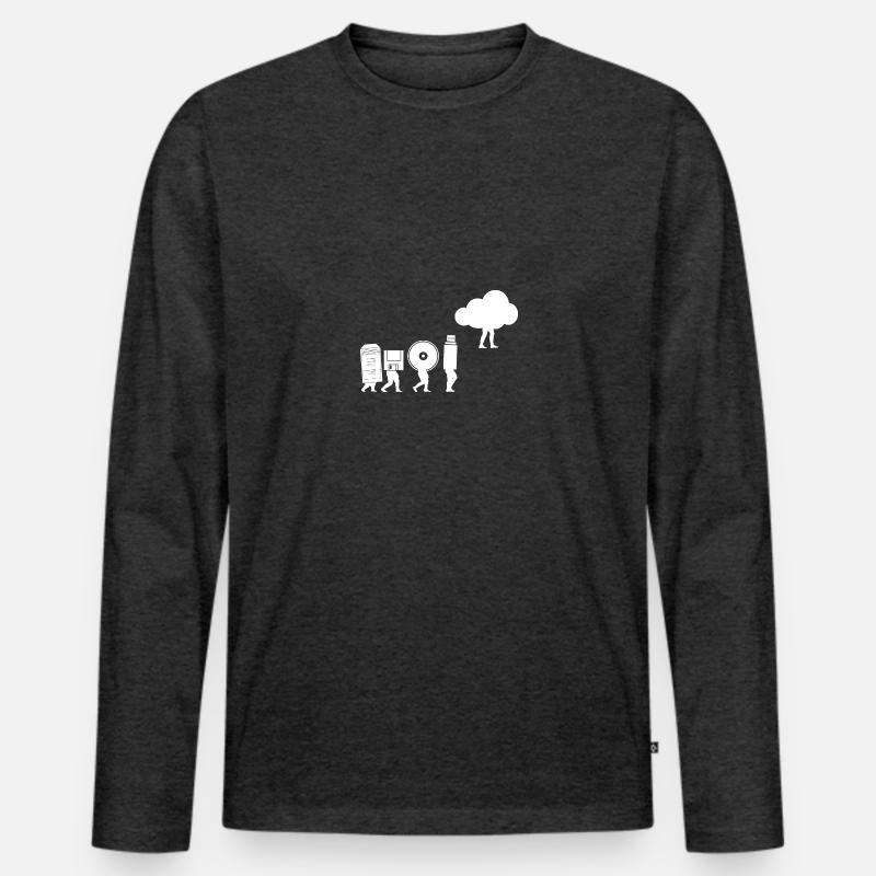 Evolution of Data Storage Coding Computer Cloud Men's Premium Organic Long Sleeve Shirt