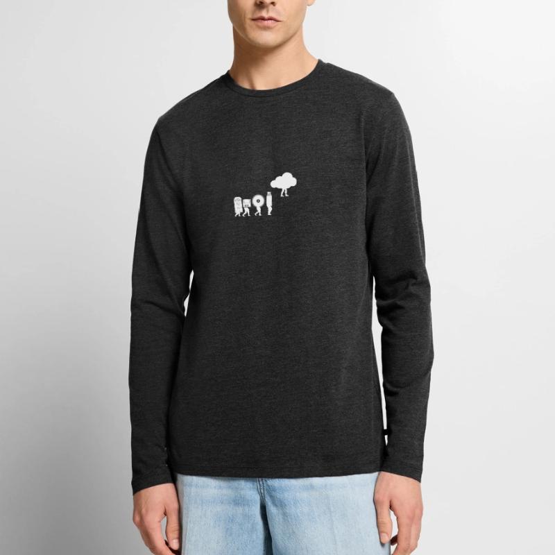 Evolution of Data Storage Coding Computer Cloud Men's Premium Organic Long Sleeve Shirt