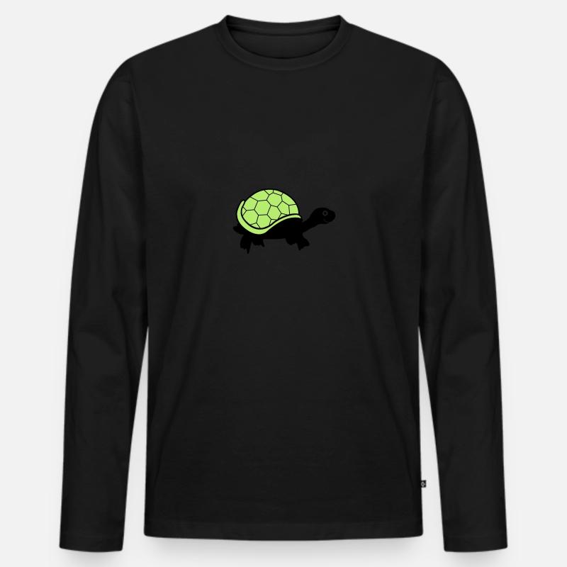turtle - Männer Premium Bio Langarmshirt - Schwarz