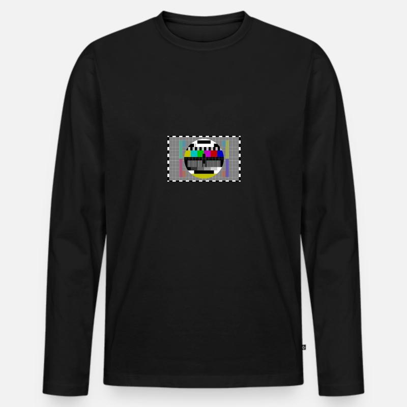 Testbild TV Bild Geschenkidee - Männer Premium Bio Langarmshirt - Schwarz