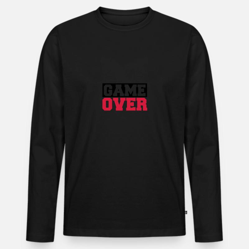 game over - Männer Premium Bio Langarmshirt - Schwarz