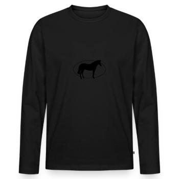 horse design 01 - Men's Premium Organic Long Sleeve Shirt - black - Front - Nico (187cm)