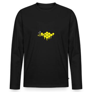 abeilles nid d’abeilles - T-shirt manches longues Premium bio Homme - noir - Devant - Nico (187cm)