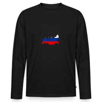 Russie Russie Poutine - T-shirt manches longues Premium bio Homme - noir - Devant - Nico (187cm)