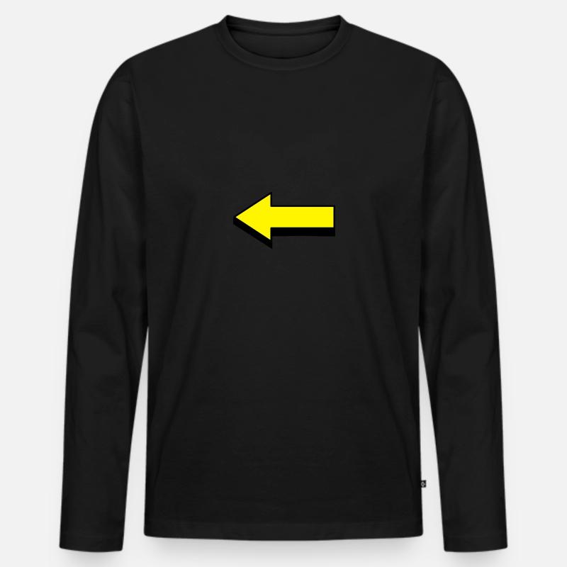 pfeil - Männer Premium Bio Langarmshirt - Schwarz
