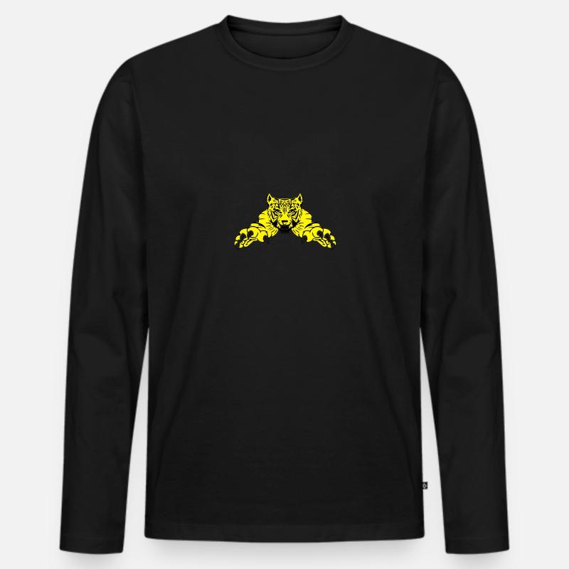 tiger attack - Männer Premium Bio Langarmshirt - Schwarz