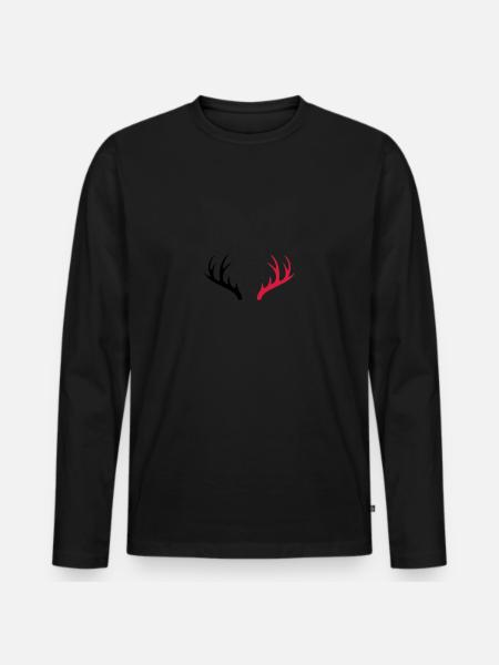 antlers 2 - Men's Premium Organic Long Sleeve Shirt - black