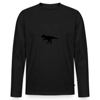 t rex - Männer Premium Bio Langarmshirt - Schwarz - Vorne - Nico (187cm)