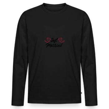 Juste married - T-shirt manches longues Premium bio Homme - noir - Devant - Nico (187cm)