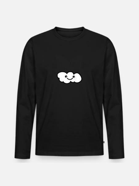 cloud smile - Men's Premium Organic Long Sleeve Shirt - black