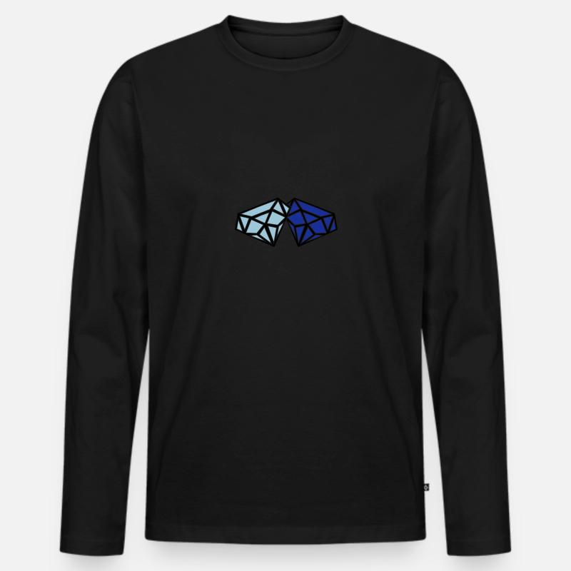 diamanti - Maglia a manica lunga ecologica premium da uomo - nero