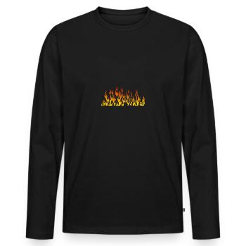 flame flame fire 1805 B - Men's Premium Organic Long Sleeve Shirt - black - Front - Nico (187cm)