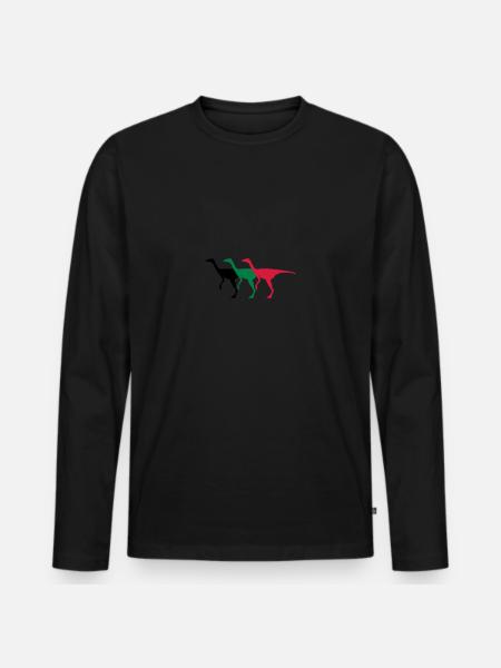 dinos - Men's Premium Organic Long Sleeve Shirt - black