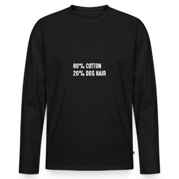80% Baumwolle 20% Hundehaare - Männer Premium Bio Langarmshirt - Schwarz - Vorne - Nico (187cm)